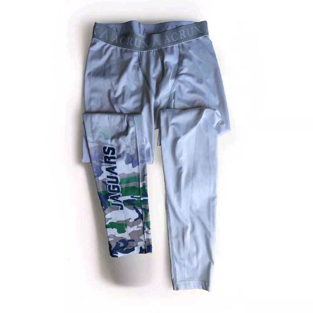 ACRUX White Jacksonville Jaguars Men's Sport Tights Pants Size S/M Winter Gear